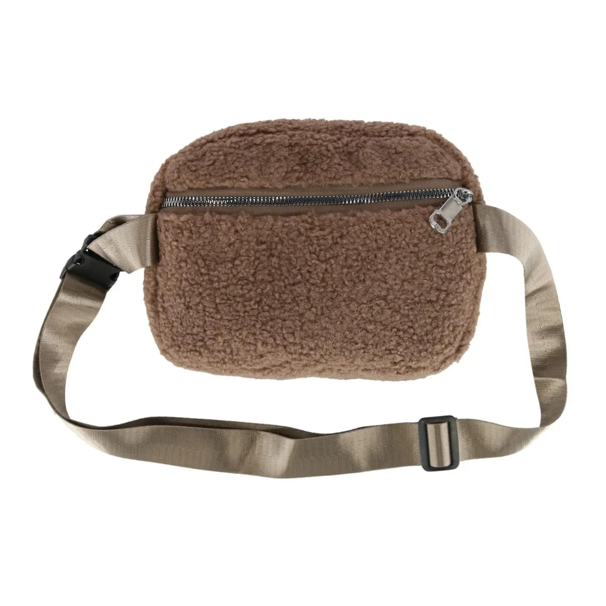 CTM® Unisex Sherpa Waistpack with Adjustable Strap