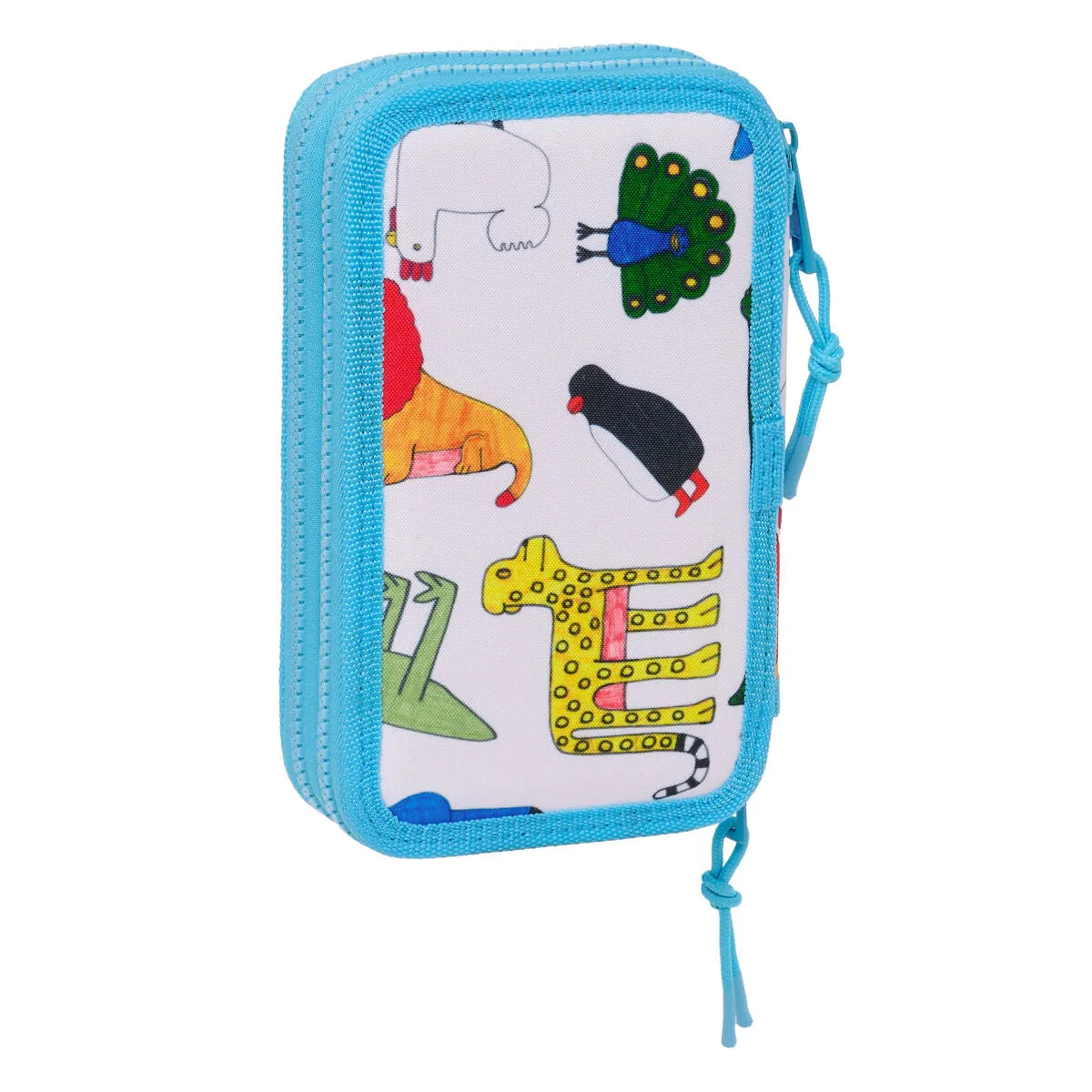 Double Pencil Case Algo de Jaime White 12.5 x 19.5 x 4 cm (28 Pieces)