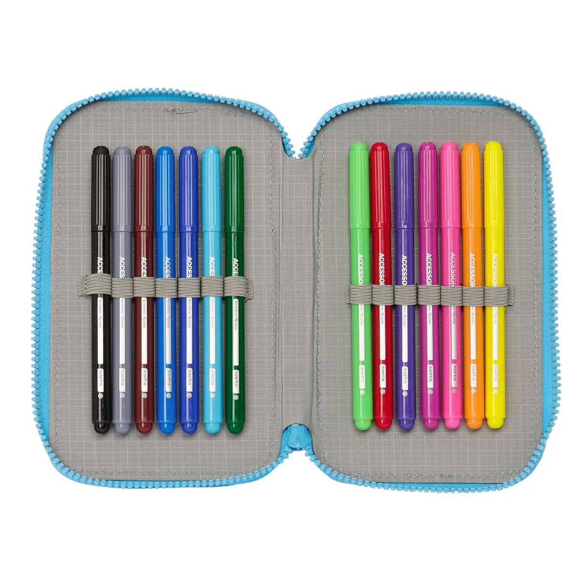 Double Pencil Case Algo de Jaime White 12.5 x 19.5 x 4 cm (28 Pieces)