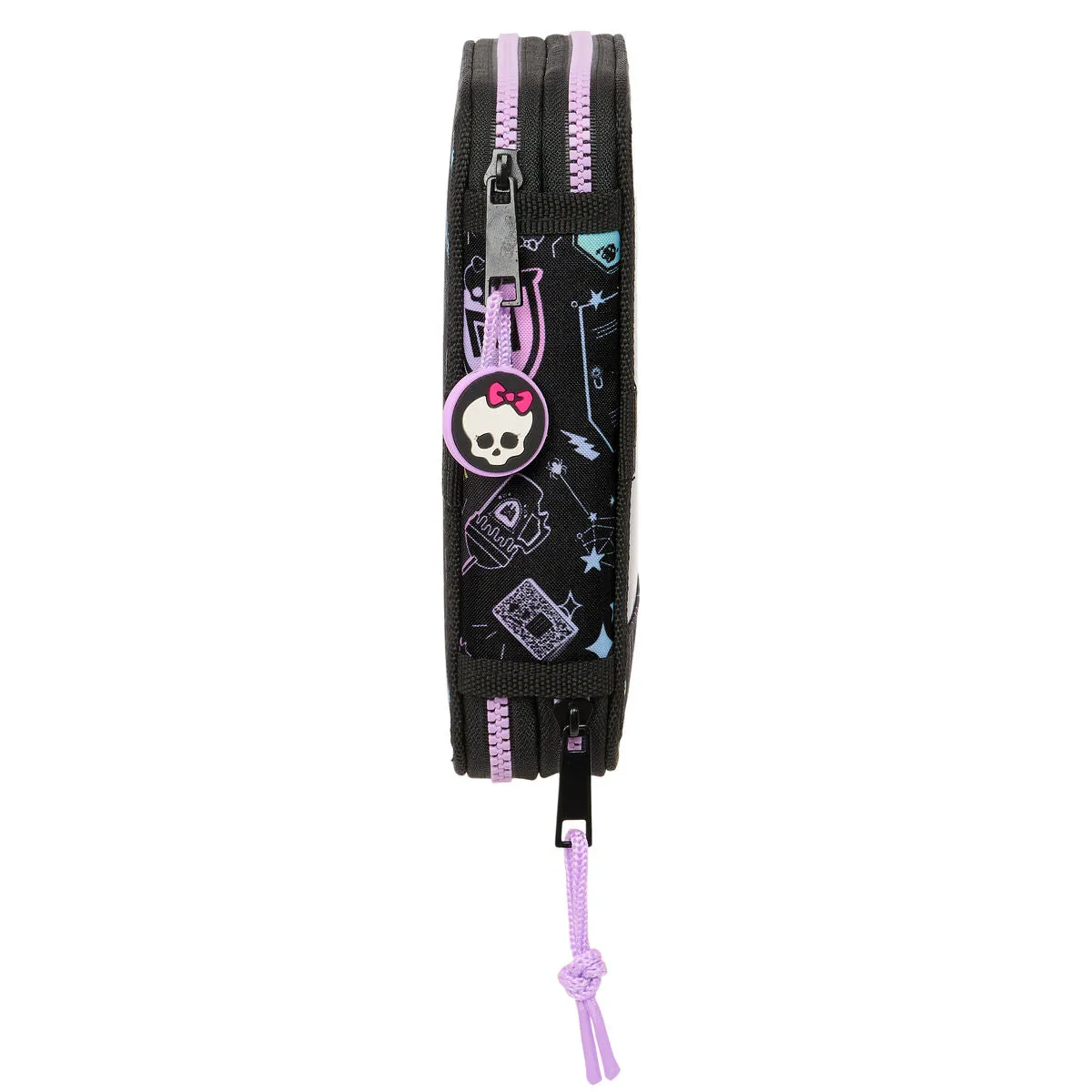 Double Pencil Case Monster High Black 12.5 x 19.5 x 4 cm 28 Pieces