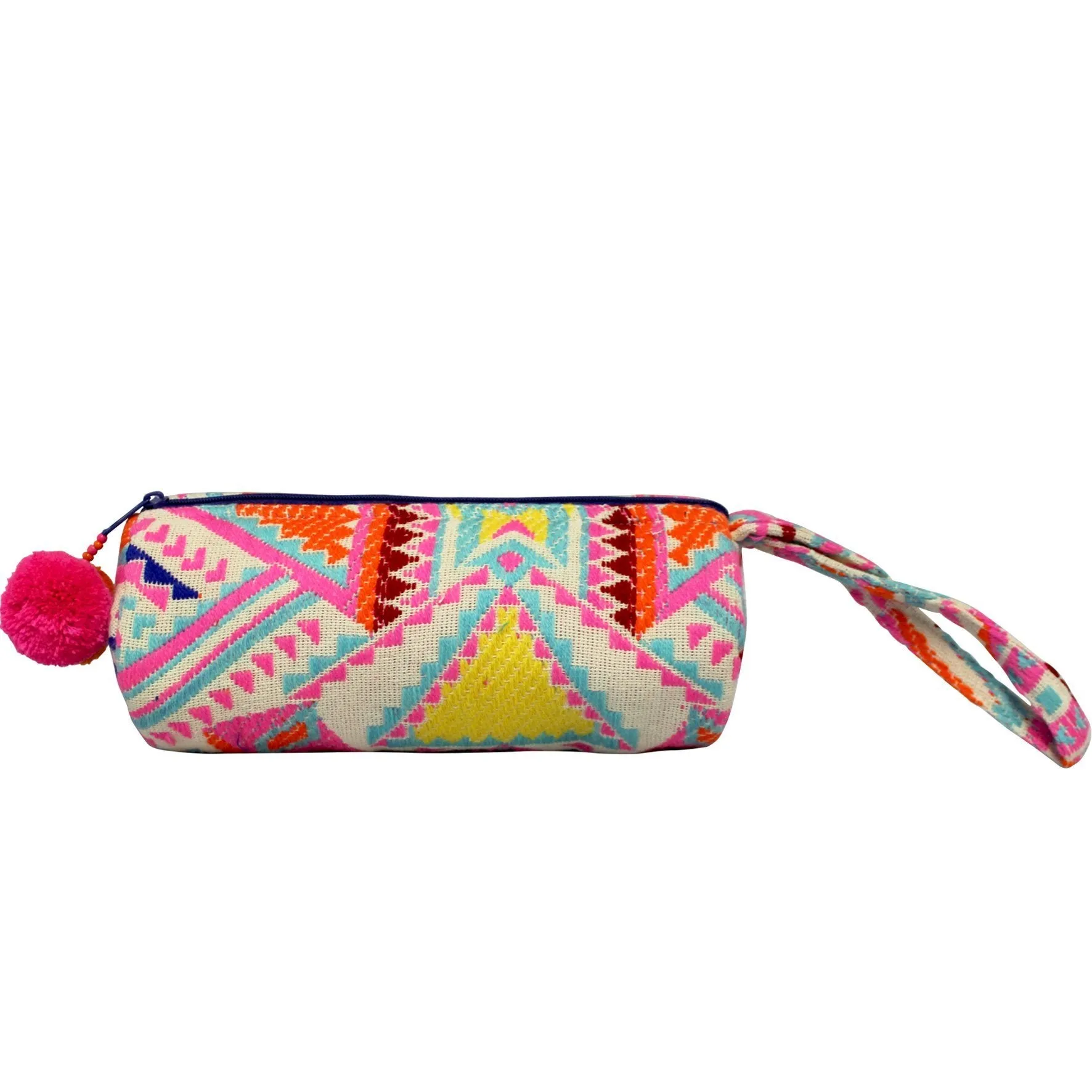 Embellished Tube Make Up Bag - Pink