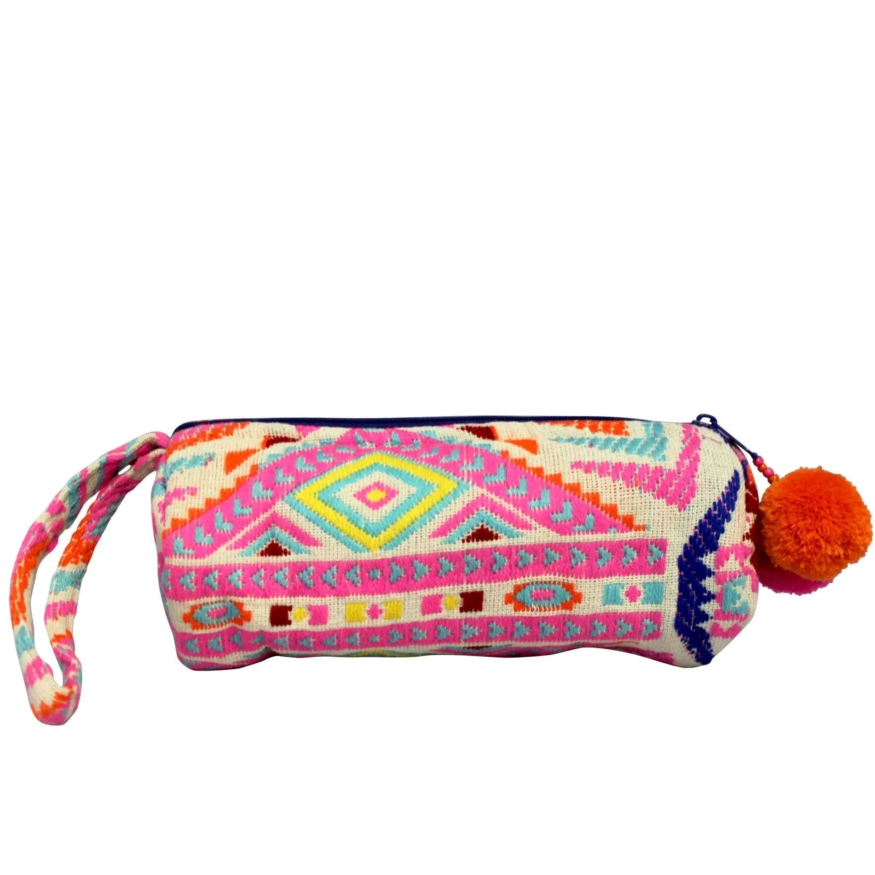 Embellished Tube Make Up Bag - Pink