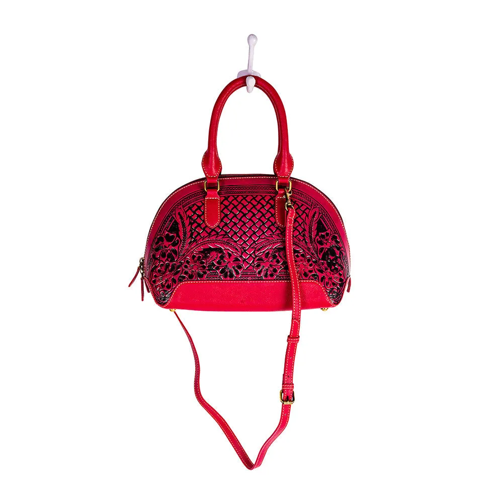 Emmylou Pass Hand-tooled Bag in Red