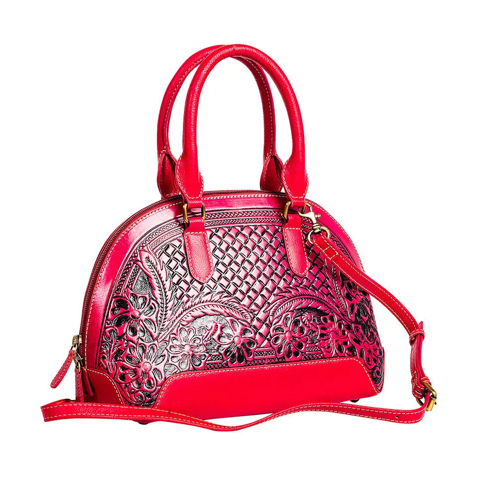 Emmylou Pass Hand-tooled Bag in Red