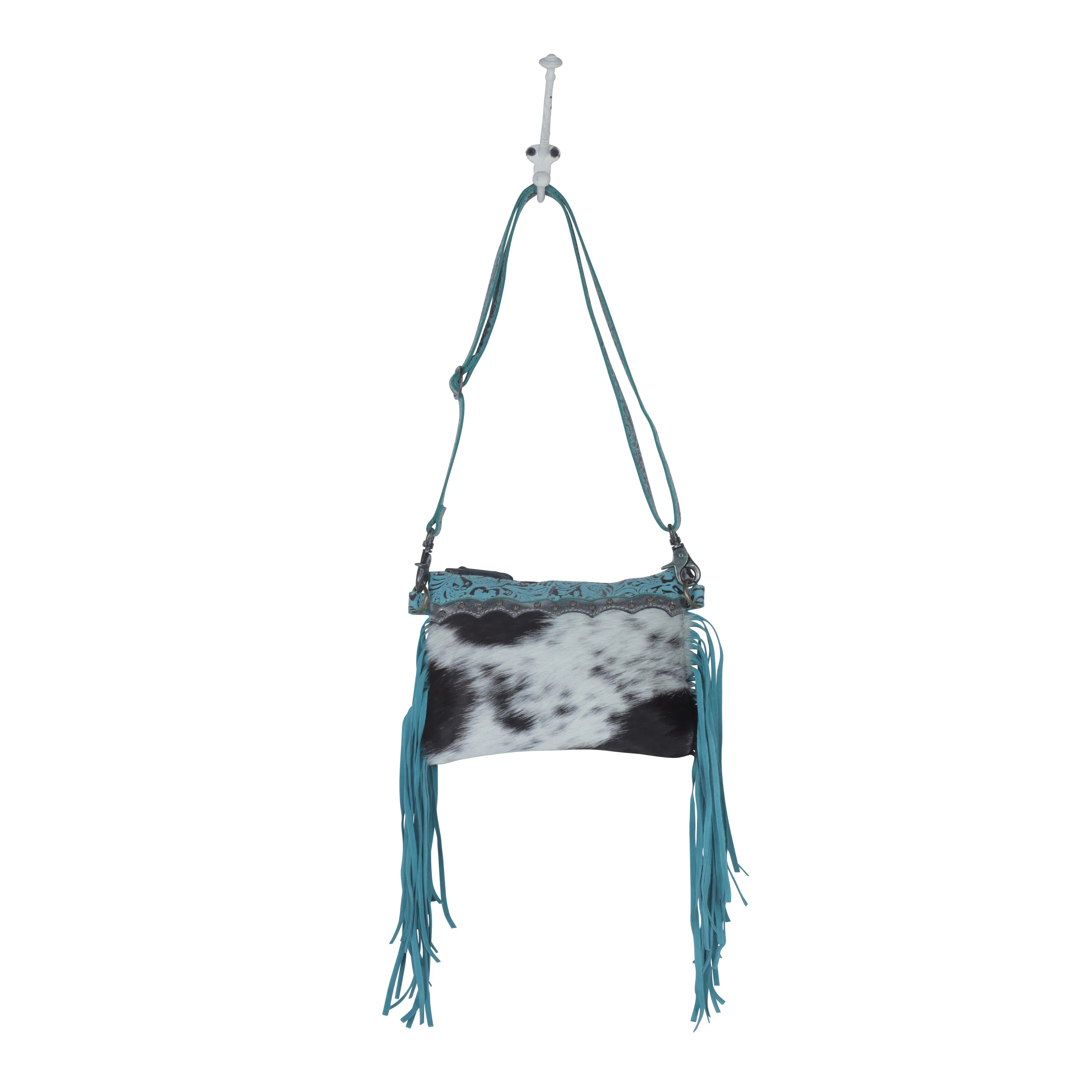 Exotic Azure  Leather & Hairon Bag