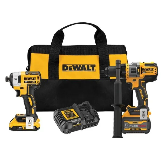 Factory Refurbished DeWalt PREMIUM 2-KIT HAMMER DRILL AND IMPACT w/60V batt DCK2100D1T1