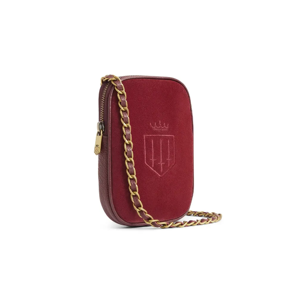 Fairfax & Favor Limited Edition Ruby Suede Mini Finsbury Cross Body Bag