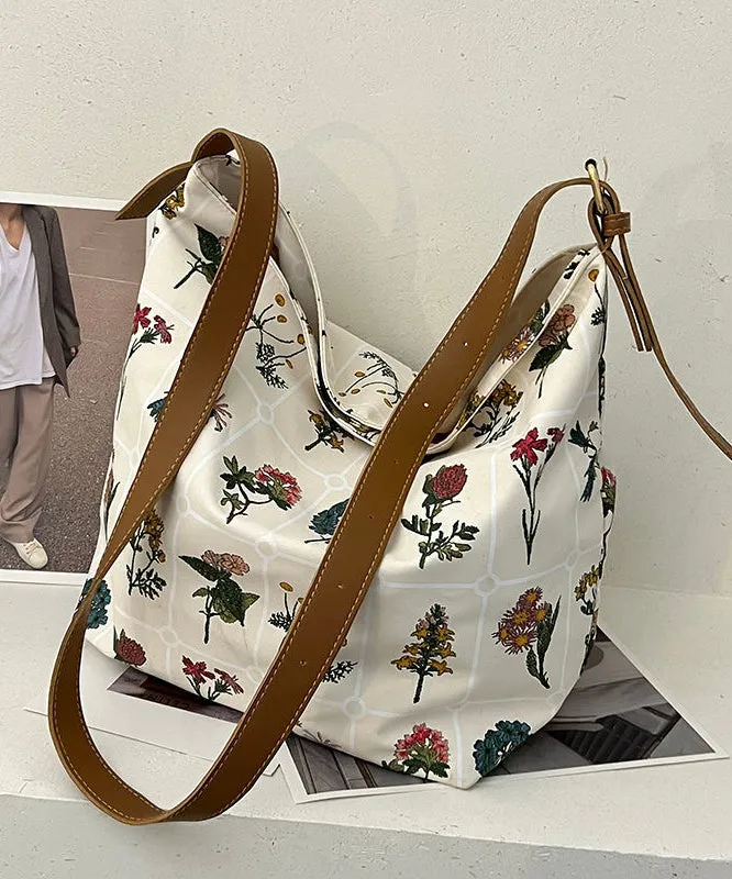 Fashion White Print High-capacity Canvas Messenger Bag LY1791