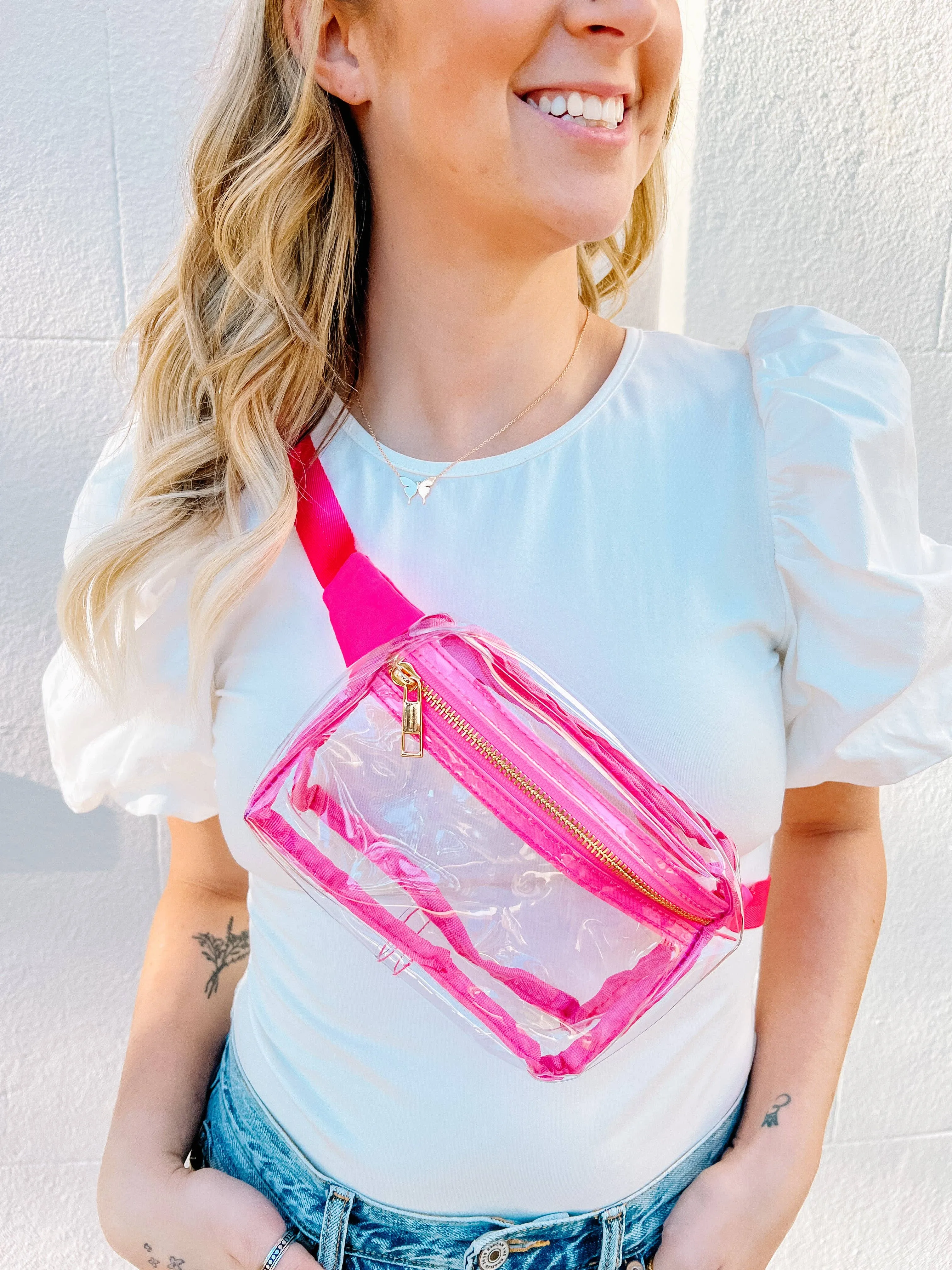 Ferris Clear Belt Bag HOT PINK