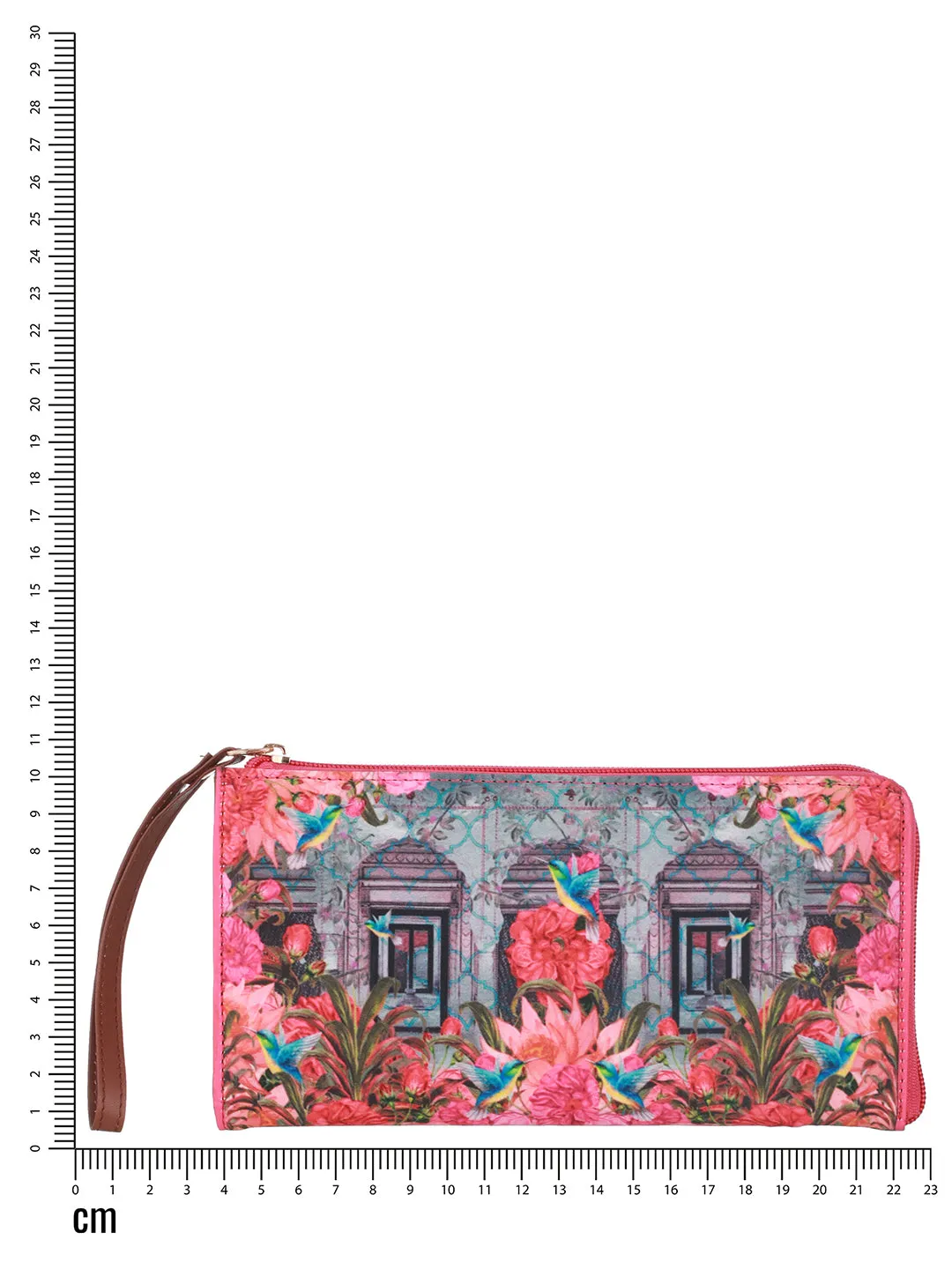 Floral Printed Zip Around Wallet