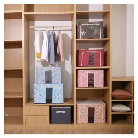 Foldable Living Storage Boxes With Metal Frame in Random Color By SOPT - 1 PC