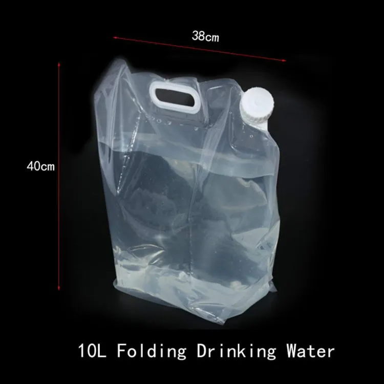 Foldable Water Bag Outdoor Sports Camping Hiking Storge Water Bucket Picnic Water Container Lifting Carrier Water Bag 5L(WHITE)