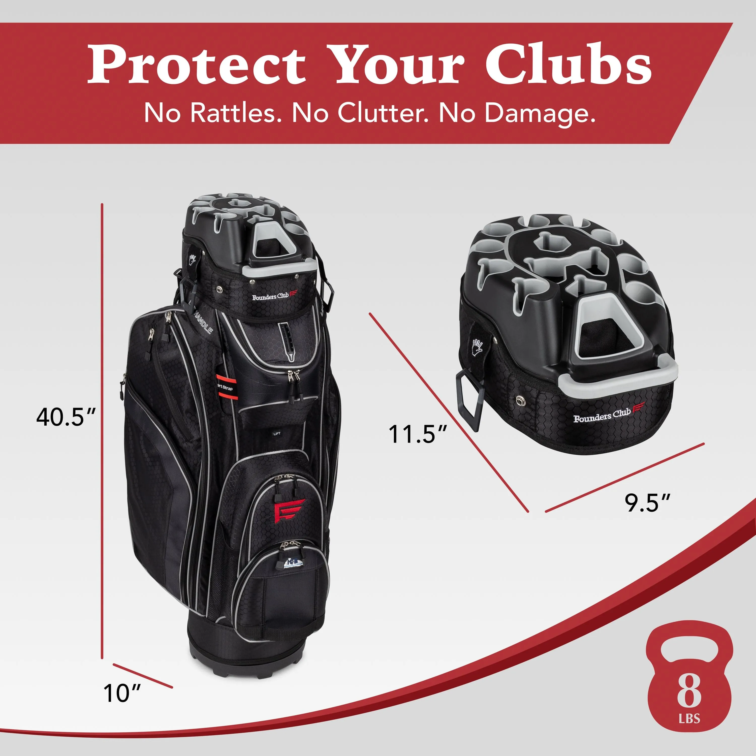 Founders Club 3rd Generation Premium Organizer 14 Way Golf Cart Bag