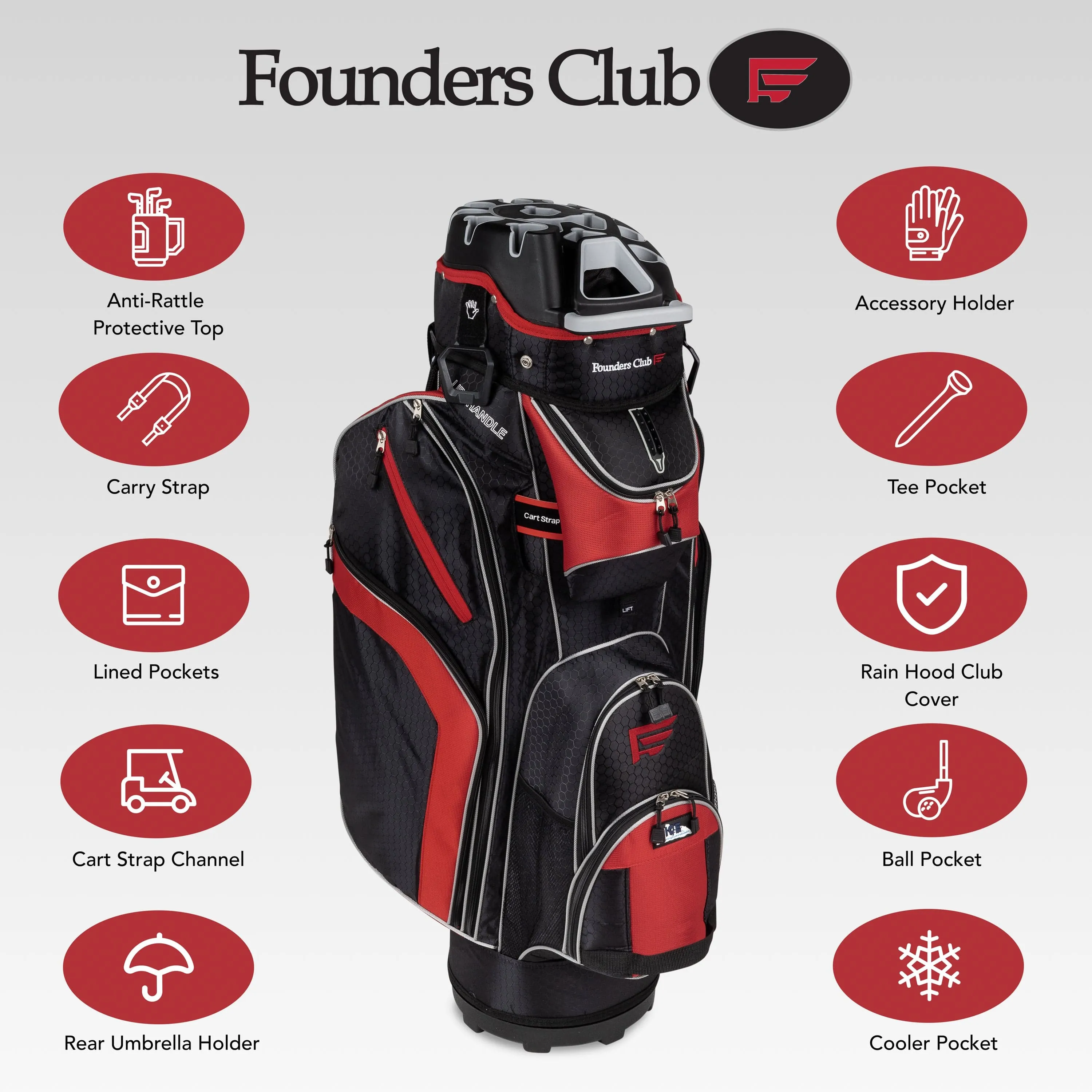 Founders Club 3rd Generation Premium Organizer 14 Way Golf Cart Bag