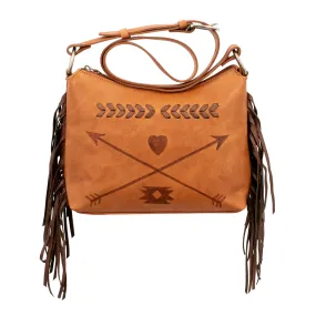 Friendship Arrows Zip Top Shoulder Bag - Natural Tan