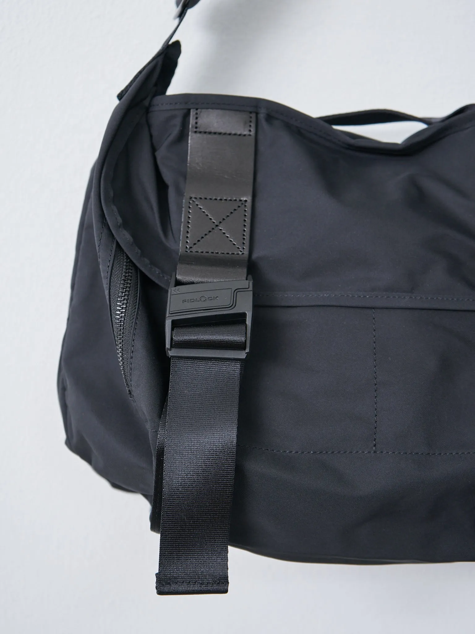 Gabardine Messenger Bag - Black