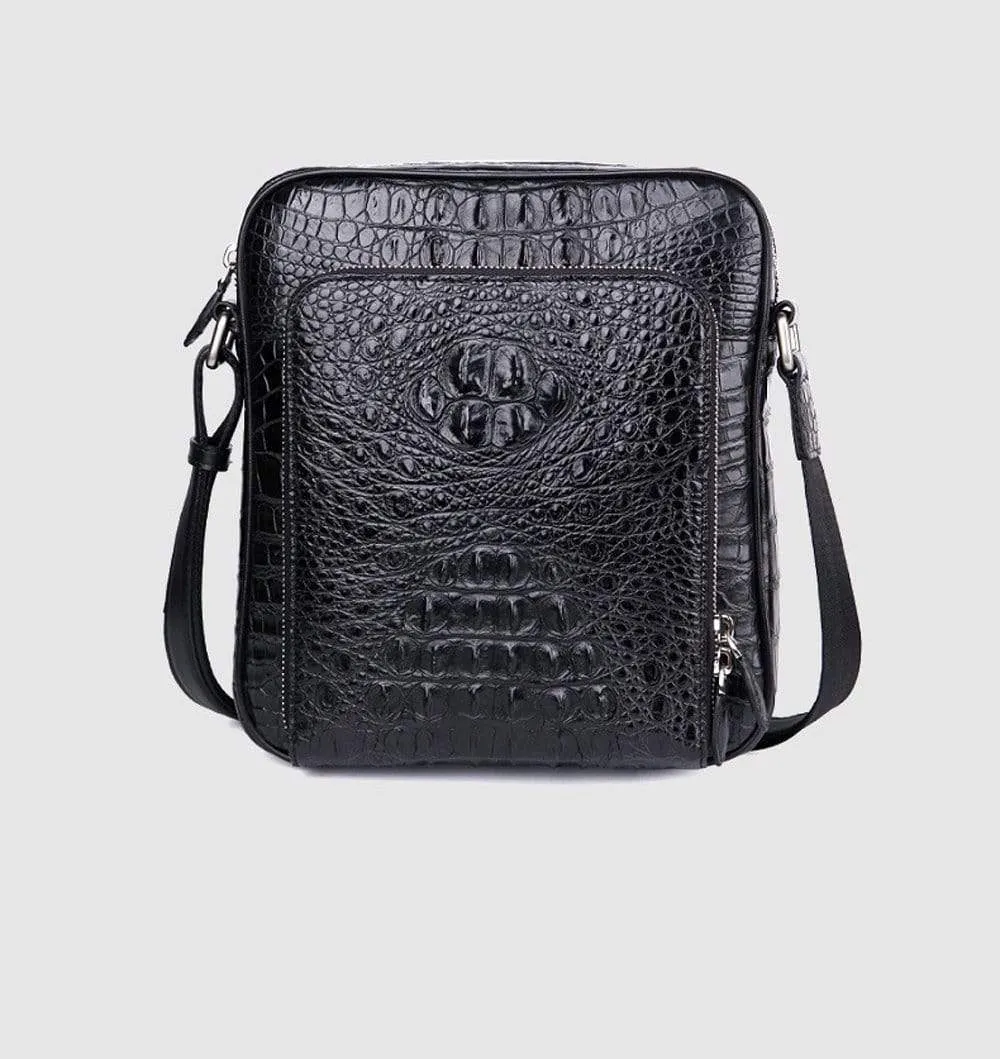 Genuine Crocodile  Leather Messenger Bag