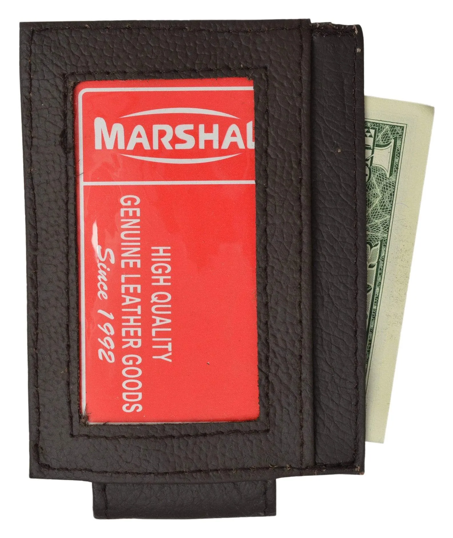 Genuine Leather Money Clip front pocket wallet with magnet clip and card ID Case 910E CF (C)