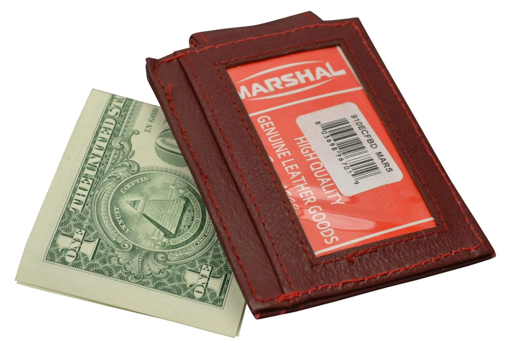 Genuine Leather Money Clip front pocket wallet with magnet clip and card ID Case 910E CF (C)