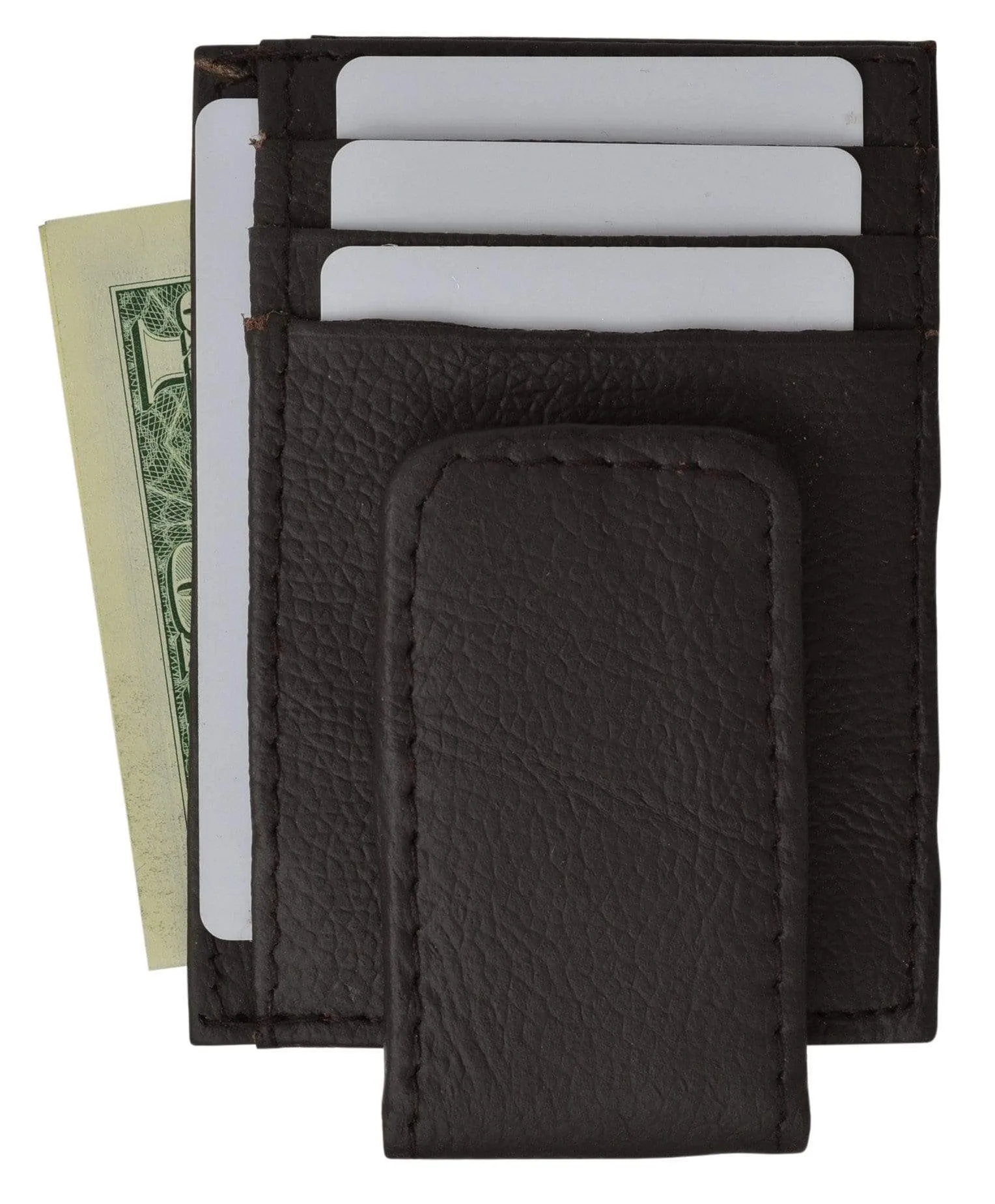 Genuine Leather Money Clip front pocket wallet with magnet clip and card ID Case 910E CF (C)