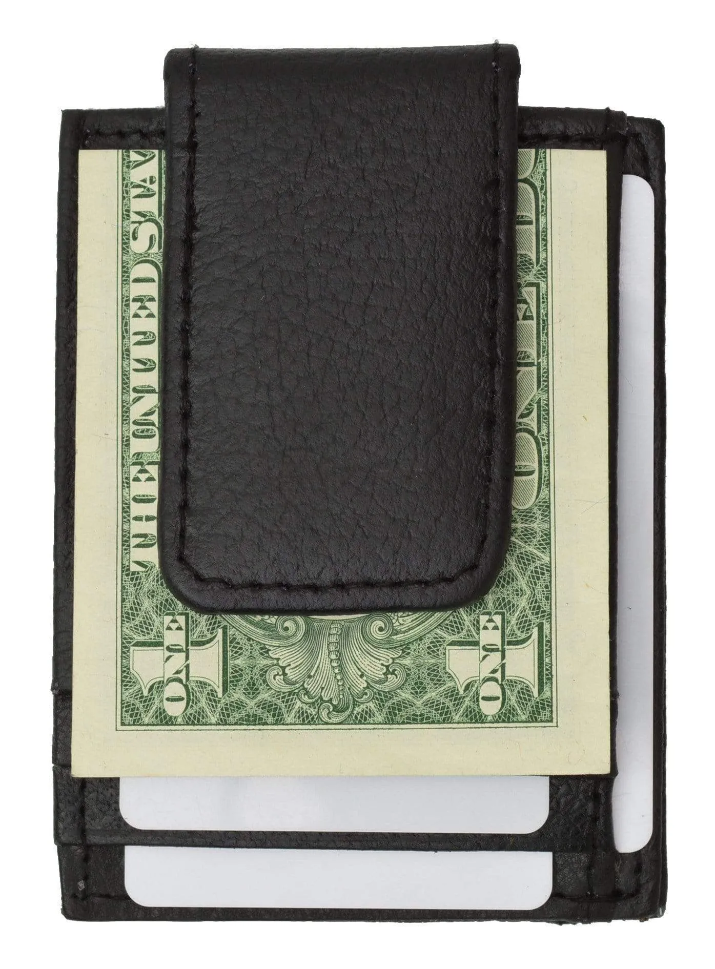 Genuine Leather Money Clip front pocket wallet with magnet clip and card ID Case 910E CF (C)