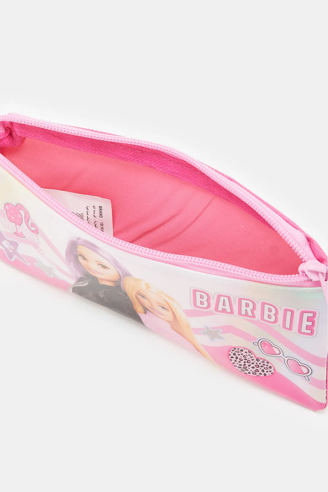 Girls Pink Barbie Print Trolley Set (5 Piece)