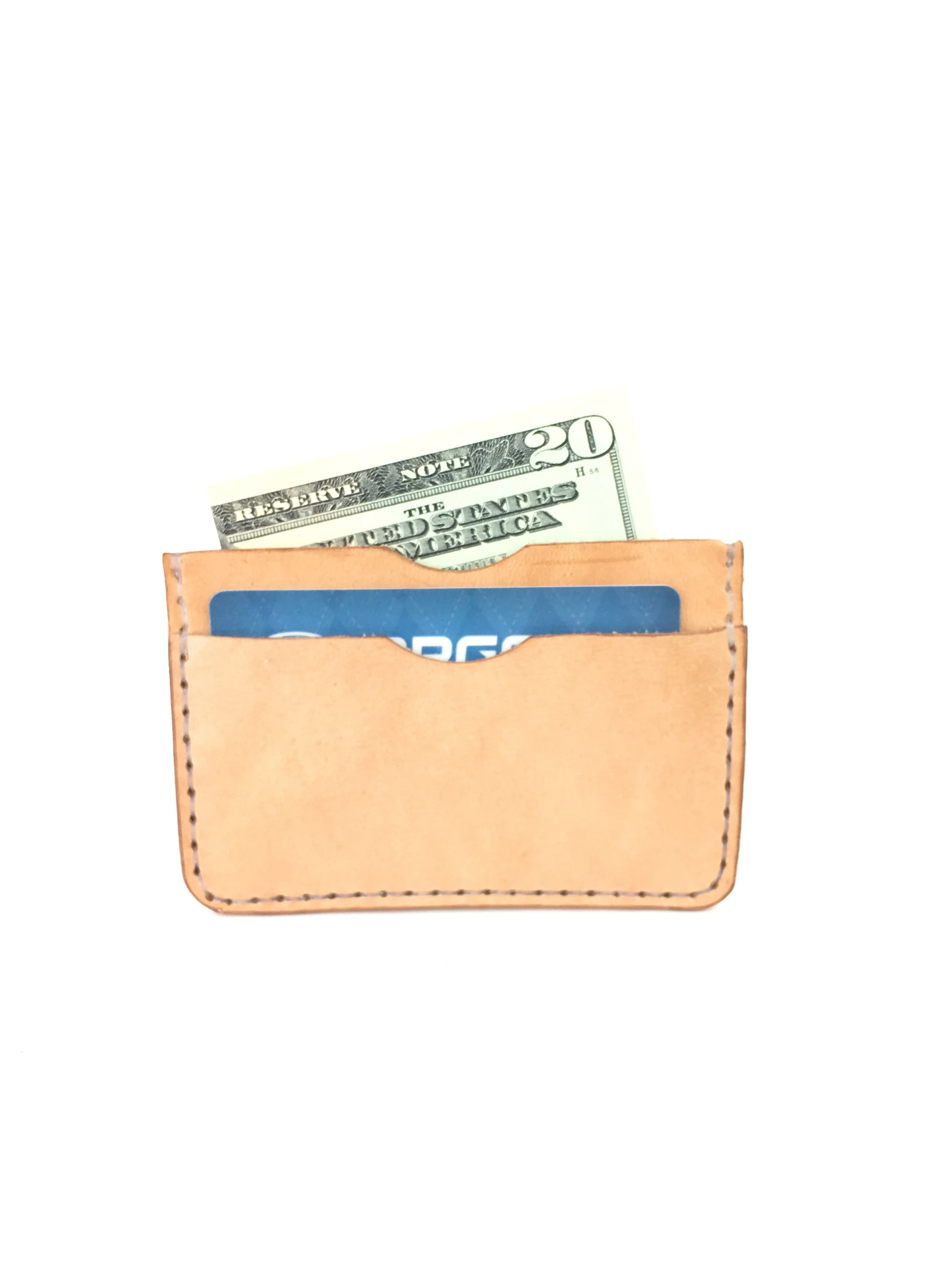 H B  SLIM CARD WALLET - RUSSET LEATHER WALLET