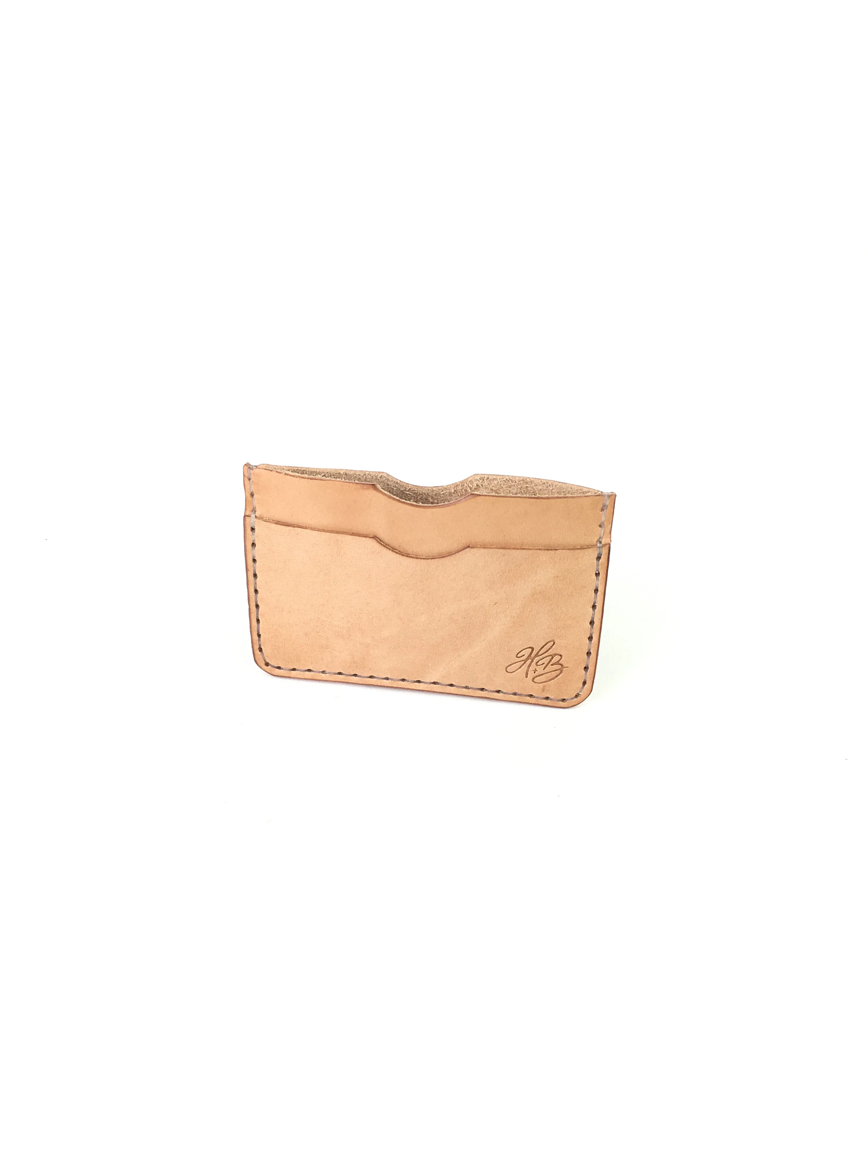 H B  SLIM CARD WALLET - RUSSET LEATHER WALLET