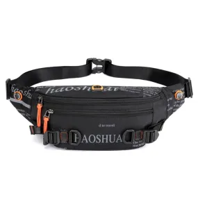 HAOSHUAI 5132 Outdoor Men Waist Bag Sports Running Chest Bag(Black)