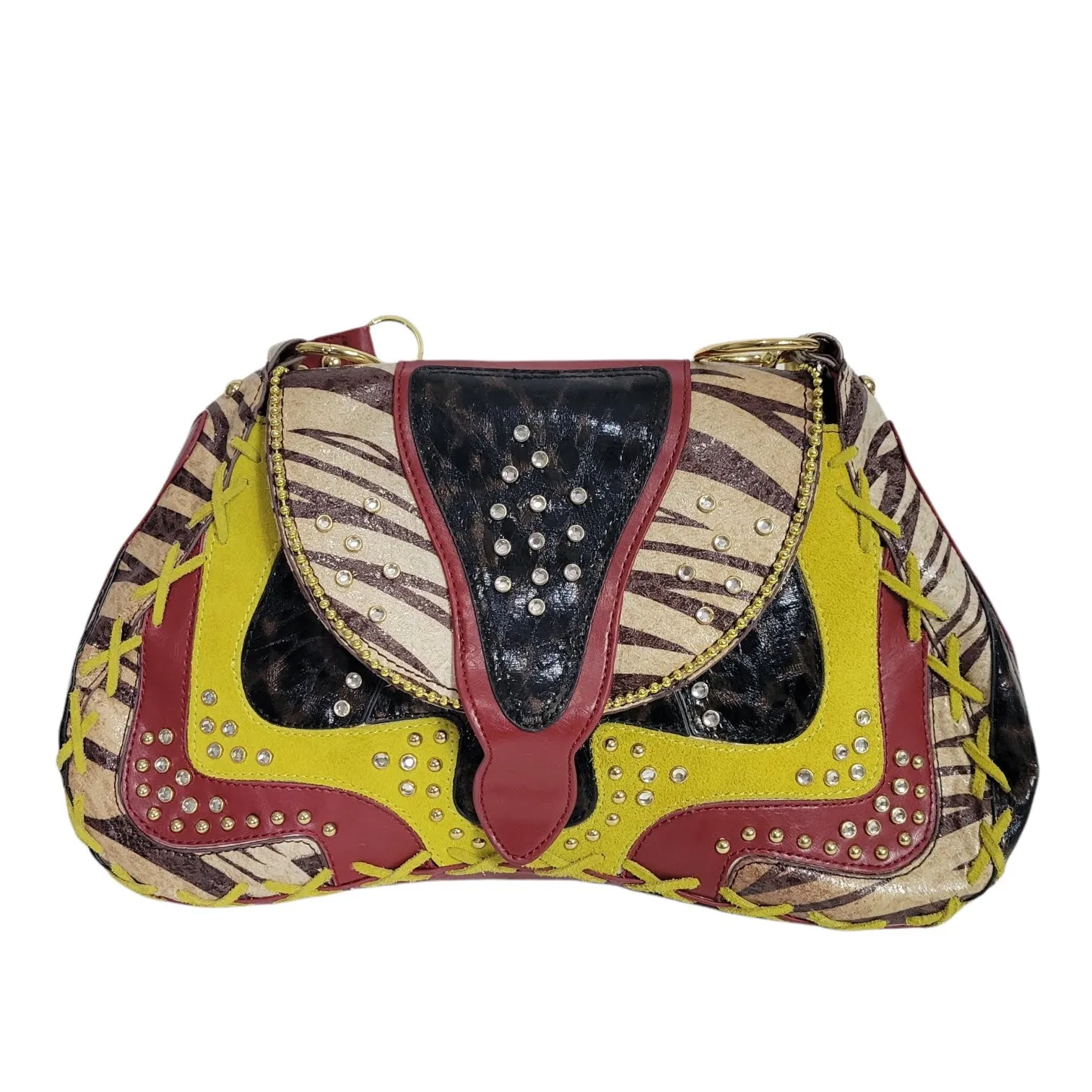 Hot in Hollywood Multicolor Leather Shoulder Bag