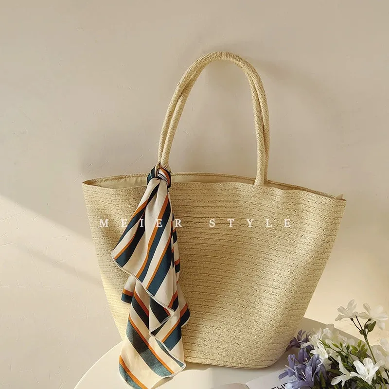 INS Graceful and Fashionable Large Capacity Vacation Straw Bag