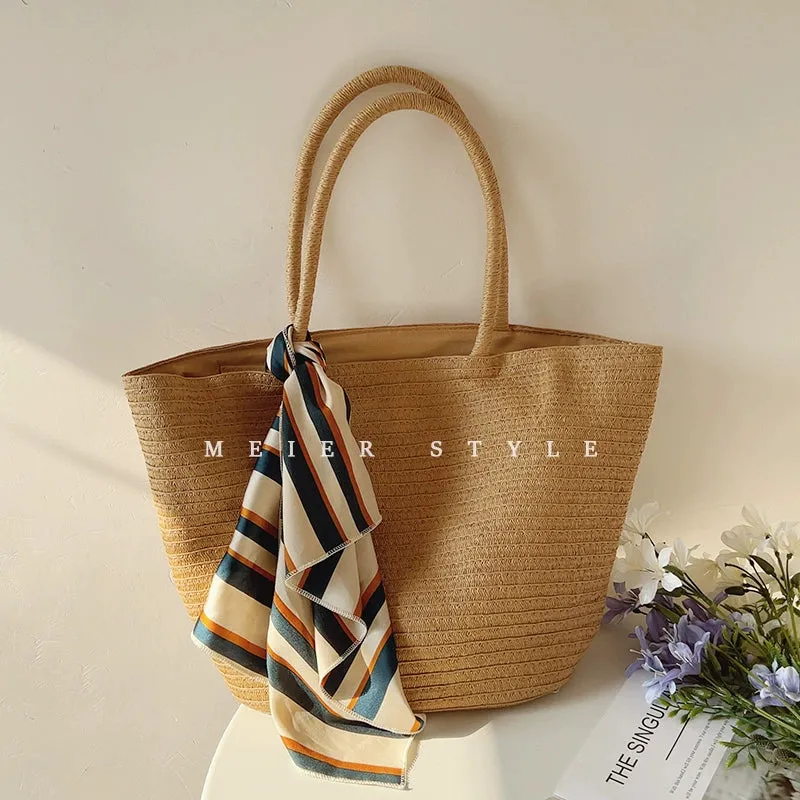 INS Graceful and Fashionable Large Capacity Vacation Straw Bag