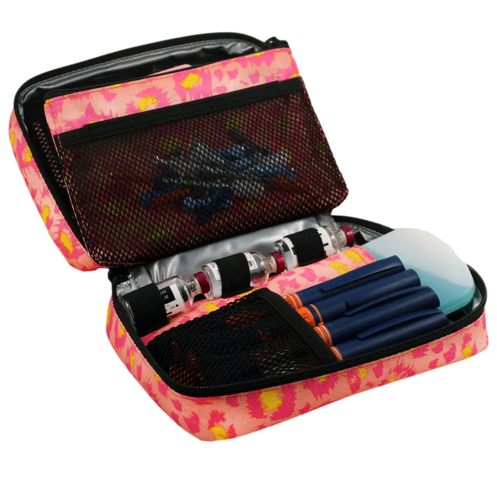 Insulated Diabetes Organizer- Wild Pink