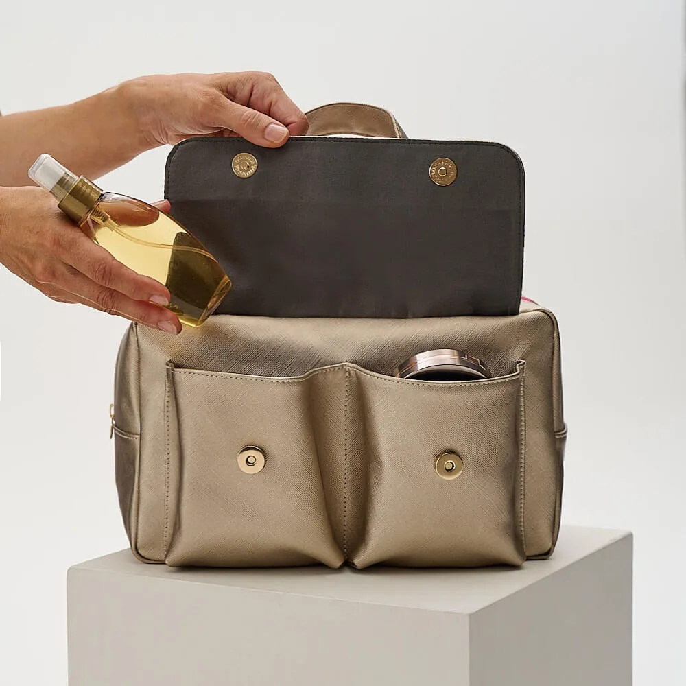 'Iris' Carry All Wash Bag in Gold