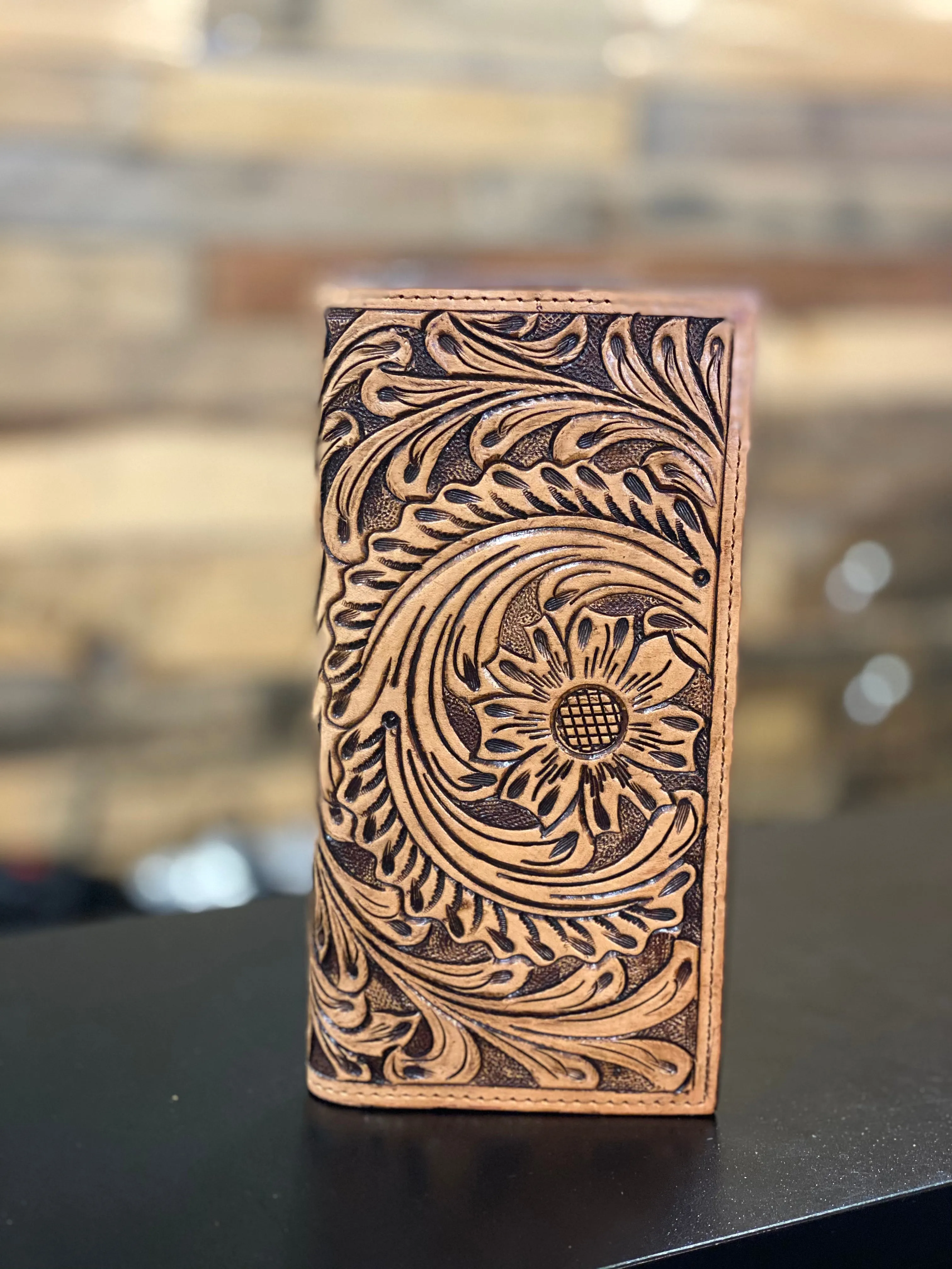 IWR-1 - Ranger Belt Co. Hand Carved Floral Leather Wallet