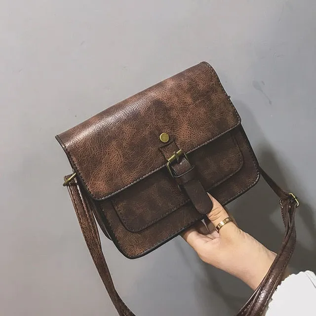 JIAMEN nouveau Vintage femmes rabat mode décontracté en cuir sacs à bandoulière dame bandoulière sac de messager élégant enveloppe pochette sac à main