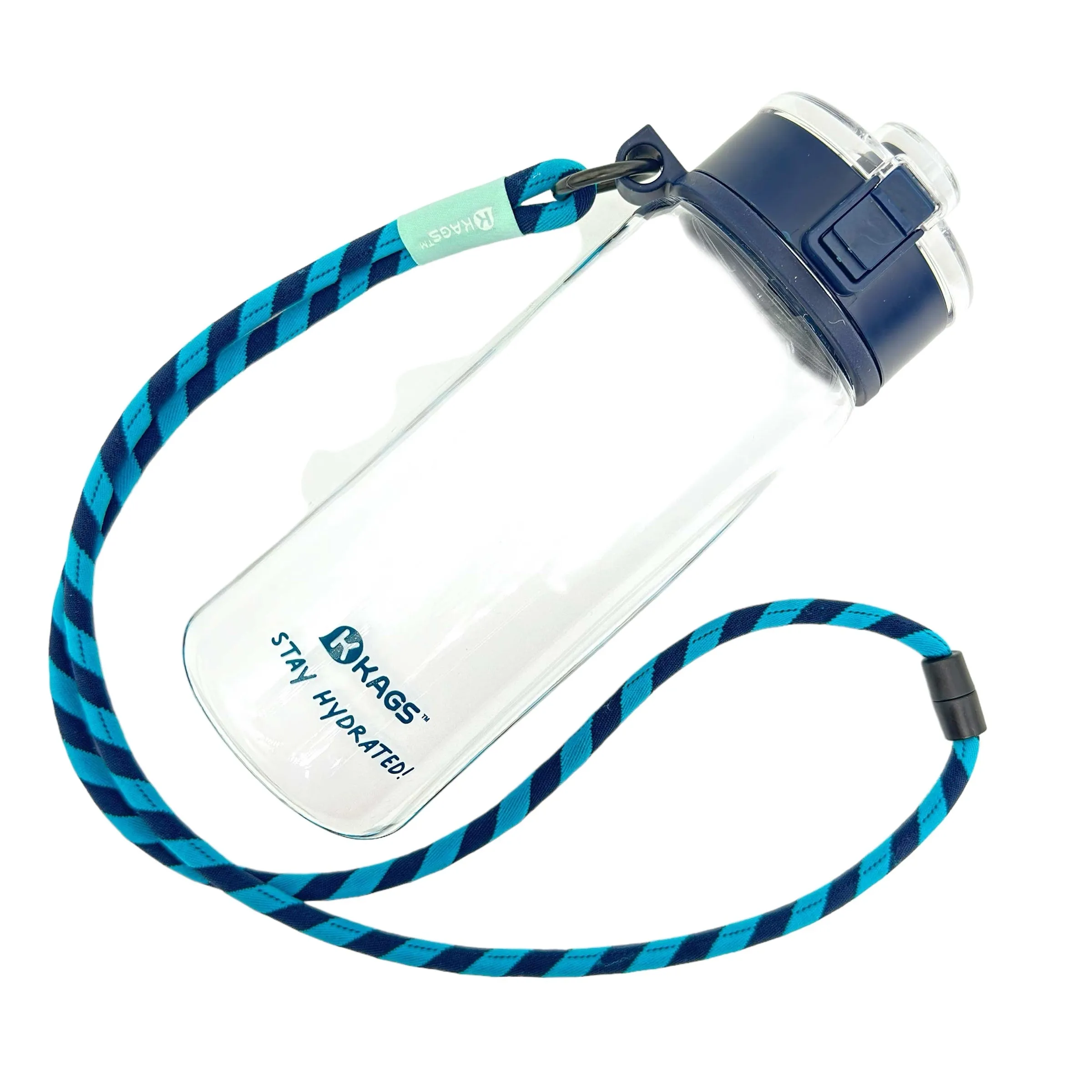 KAGS AQUARECHARGE Series Tritan 600ML Water Bottle w/ Crossbody Strap Color Series