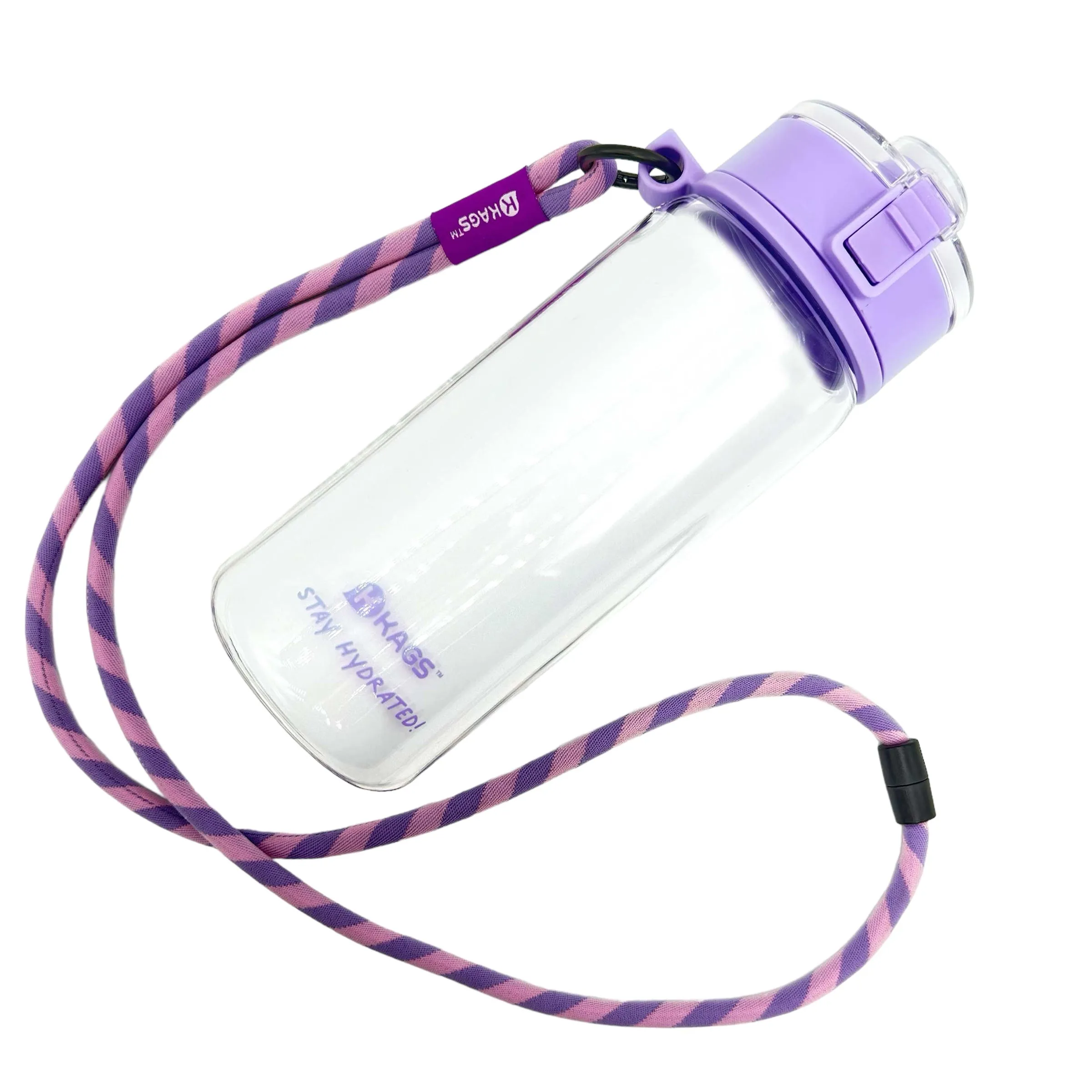 KAGS AQUARECHARGE Series Tritan 600ML Water Bottle w/ Crossbody Strap Color Series