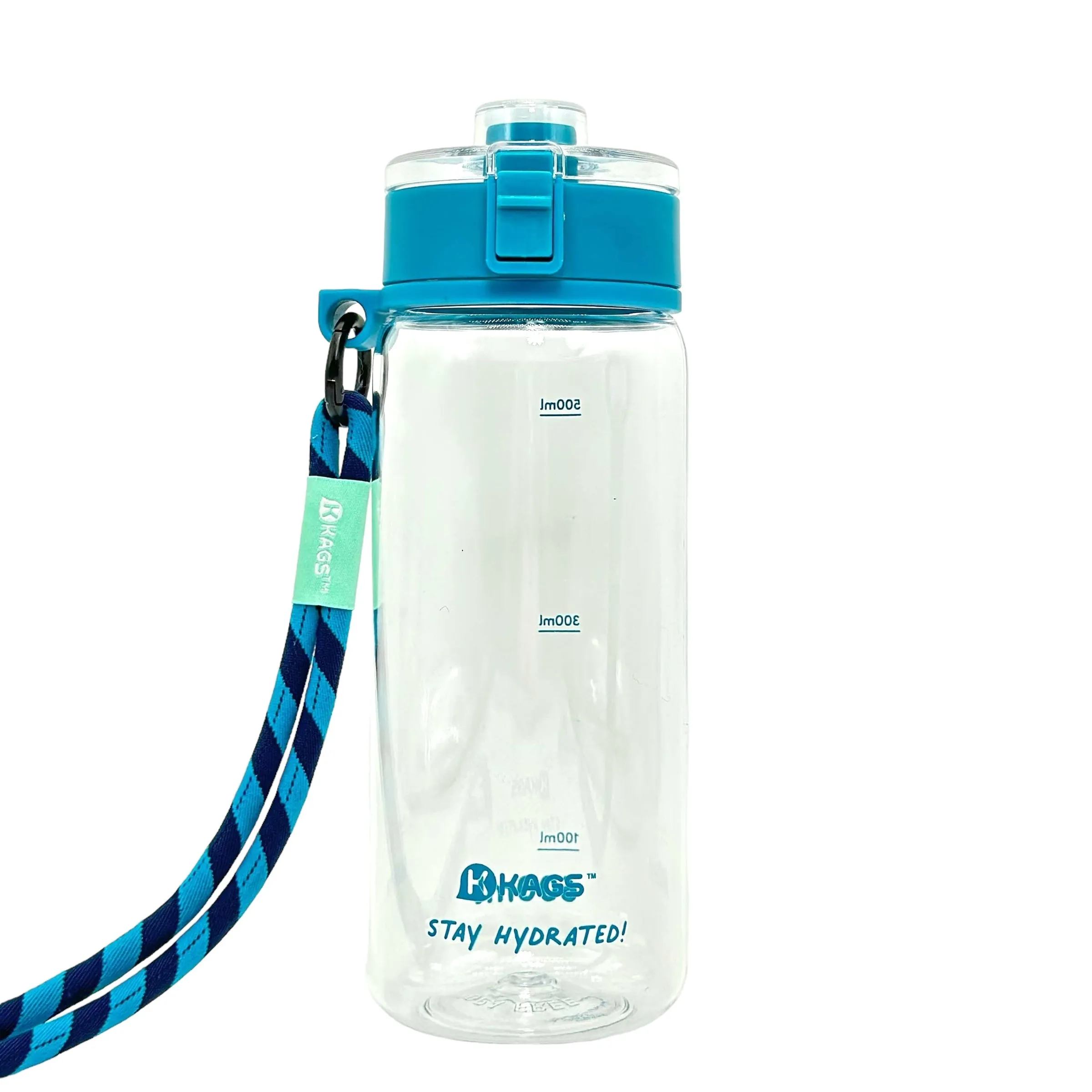 KAGS AQUARECHARGE Series Tritan 600ML Water Bottle w/ Crossbody Strap Color Series