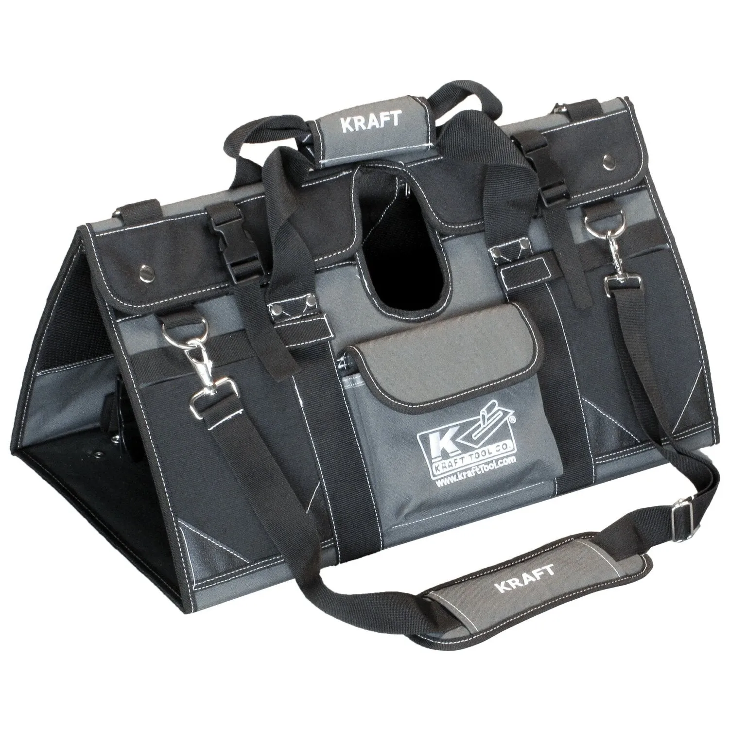 Kraft Tool CC1004 EZY-Tote Tool Carrier with 48" Square End Bull Float, Knucklehead® II Bracket, and (4) 6 Ft. 1-3/8" Button Handles