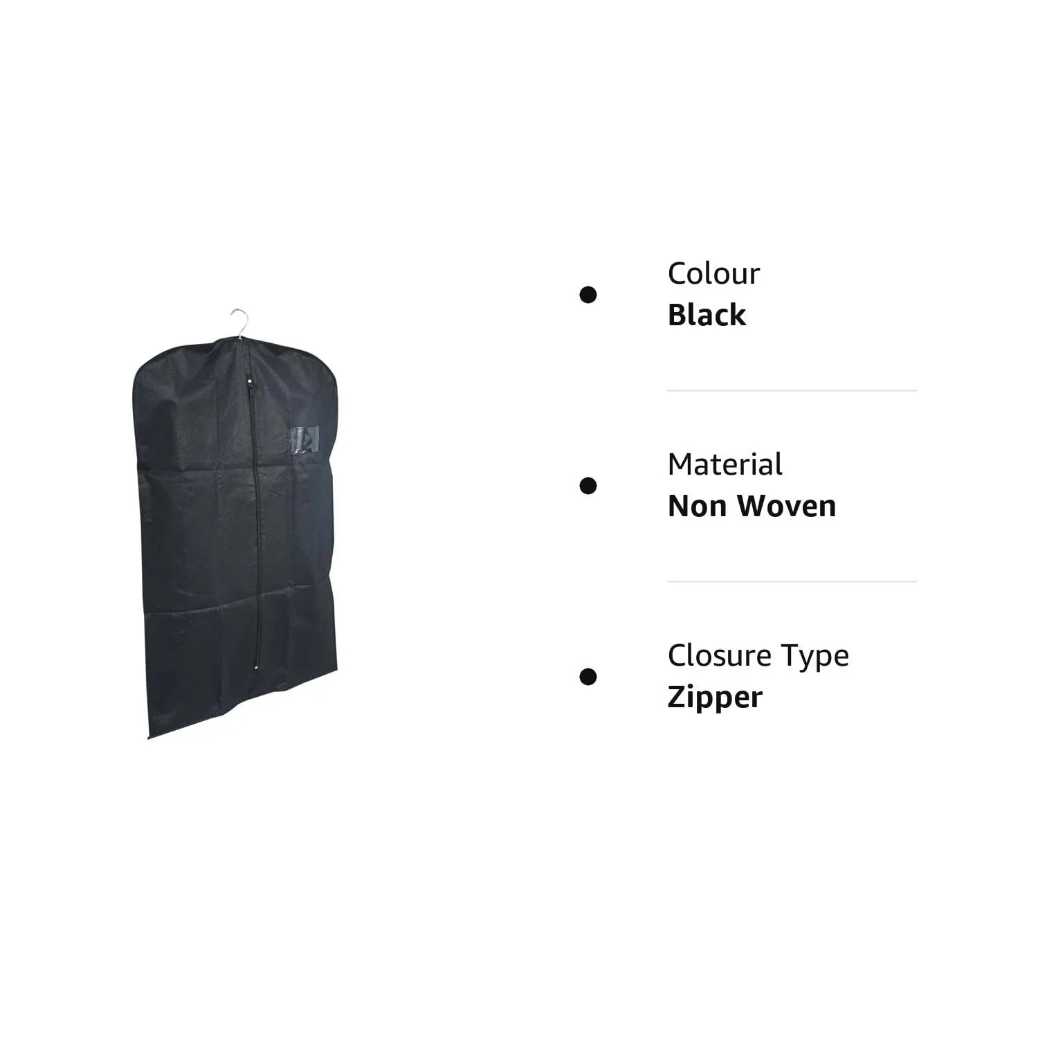 Kuber Industries Coat Cover|Foldable Blazer Cover|Suit Cover With Zipper Closure|Cloth Organizer For Dust Proof Jacket|BLACK