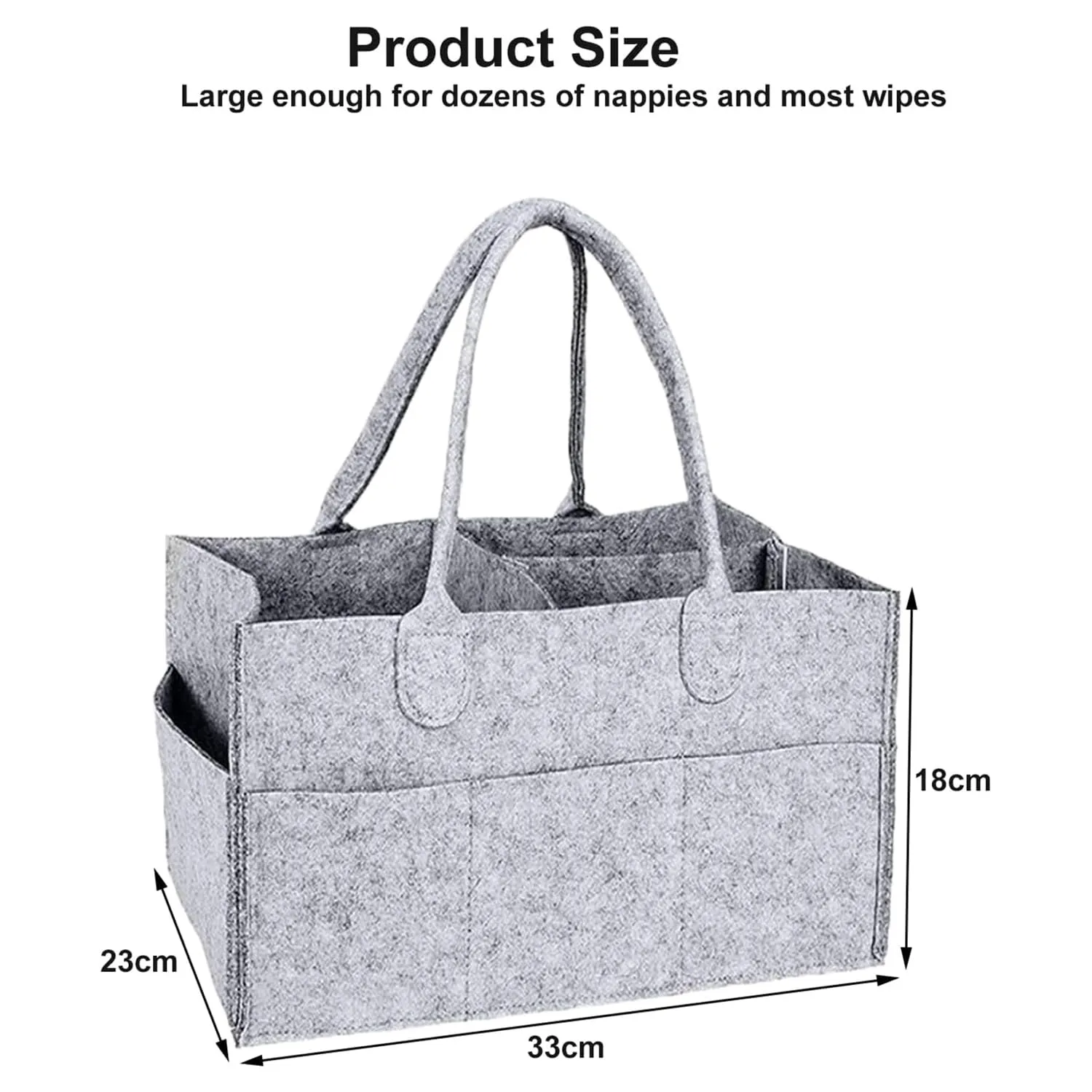 Kuber Industries Diaper Caddy Bag For Travel|Baby Bag For smart mothers|Nursery Storage Foldable Organizer (Grey) (Pack Of 5)