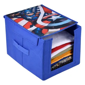 Kuber Industries Marvel Captain America Wardrobe Organizer | Shirt Stacker Closet Organizer | Shirts and Clothing Organizer | Foldable Storage Boxes | Shelf Organizer | Shirt Stacker Bag | Blue