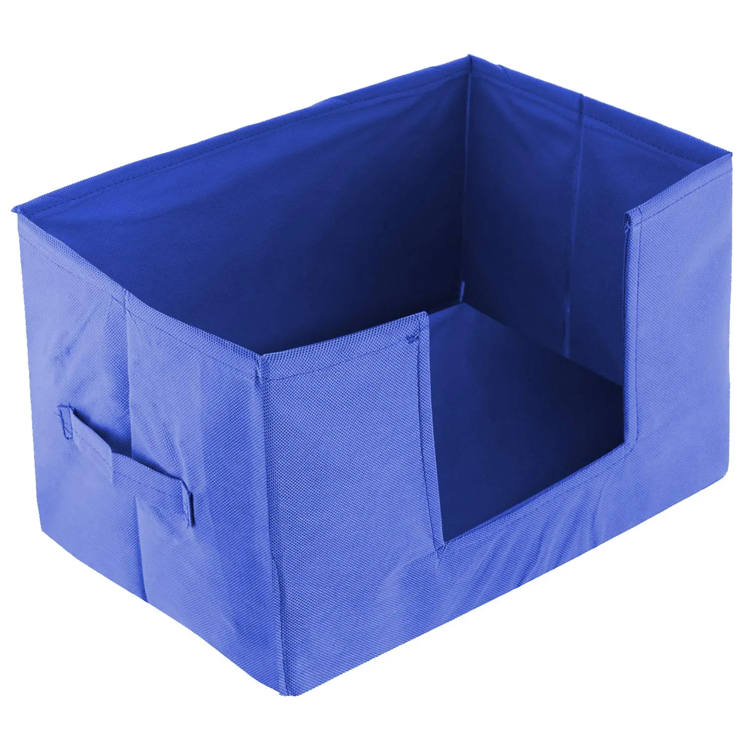 Kuber Industries Non Woven 3 Piece Shirt Stacker and 3 Piece Foldable Rectangle Cloth Saree Stacker Cloth Wardrobe Organizer Wardrobe Organizer (Royal Blue) -CTKTC038292