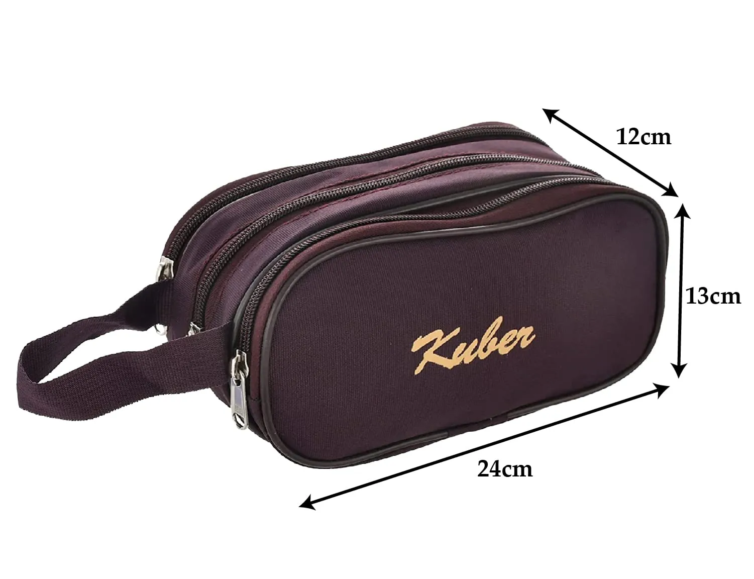 Kuber Industries Rexine Lightweight Travel Toiletry Bag Shaving Kit with Carrying Strap (Wine) 54KM4279