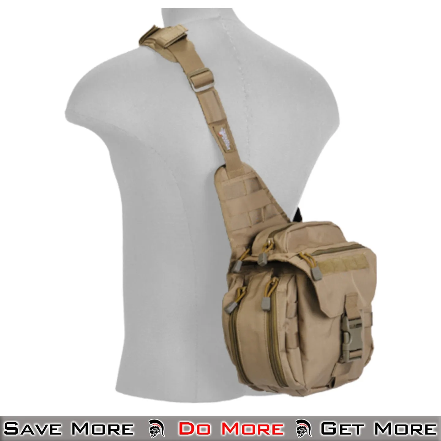 Lancer Tactical Messenger Bag (TAN) Tactical MOLLE Bag for Outdoor Use