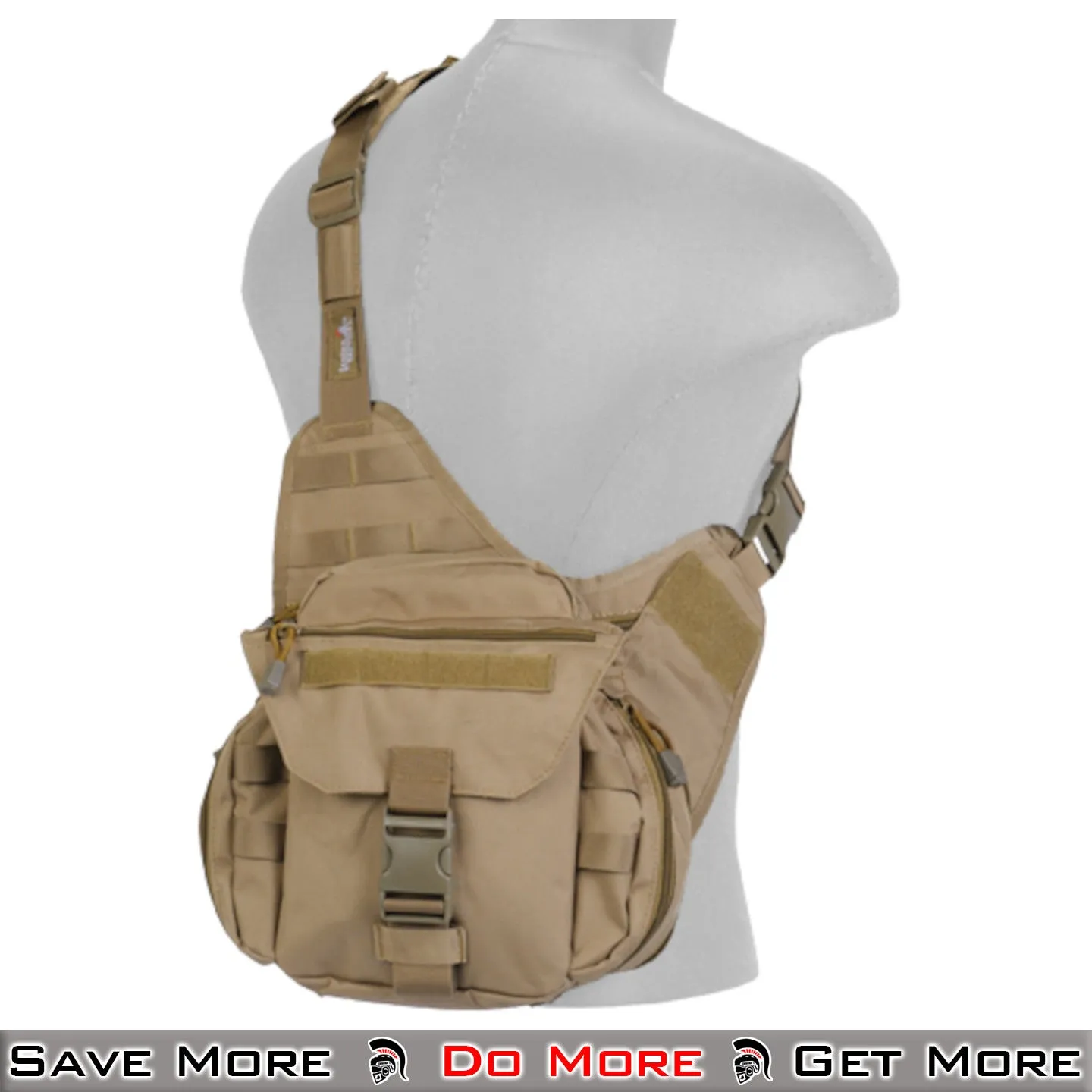 Lancer Tactical Messenger Bag (TAN) Tactical MOLLE Bag for Outdoor Use