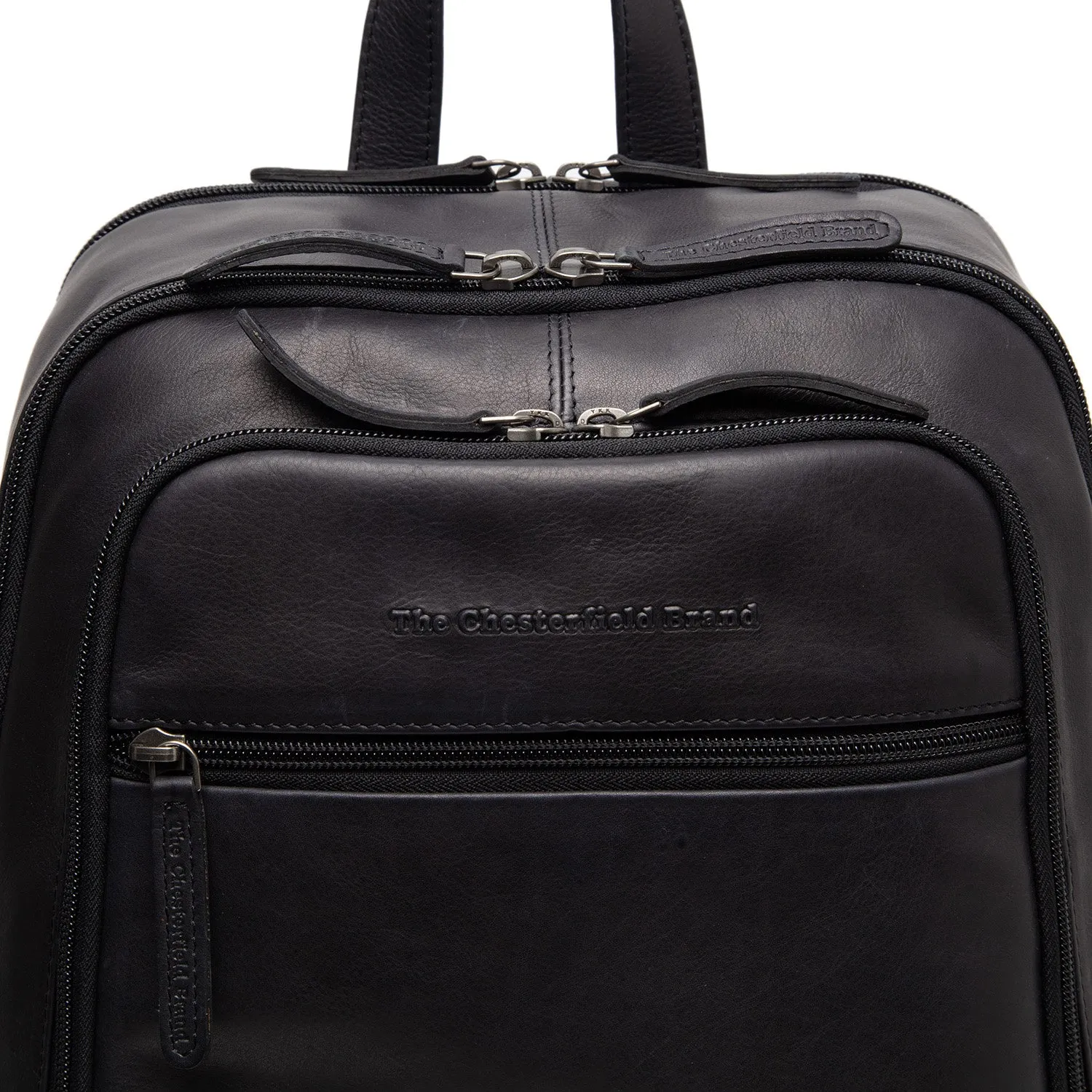 Leather Backpack Black Detroit