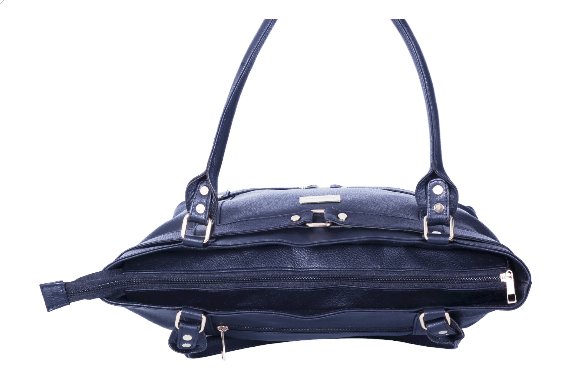 LEATHER HAND BAG 37018 (BLACK)