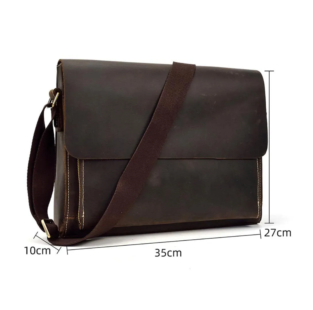 Men Leather Messenger Bag Shoulder Bag Crossbody Bag Leather Portfolio Laptop Bag, Gift for him .8467